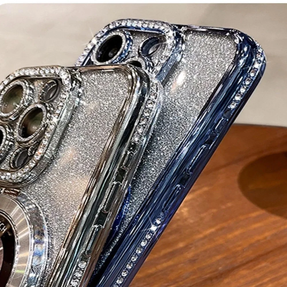 Glitter iPhone 16 pro max Case with Ring Holder